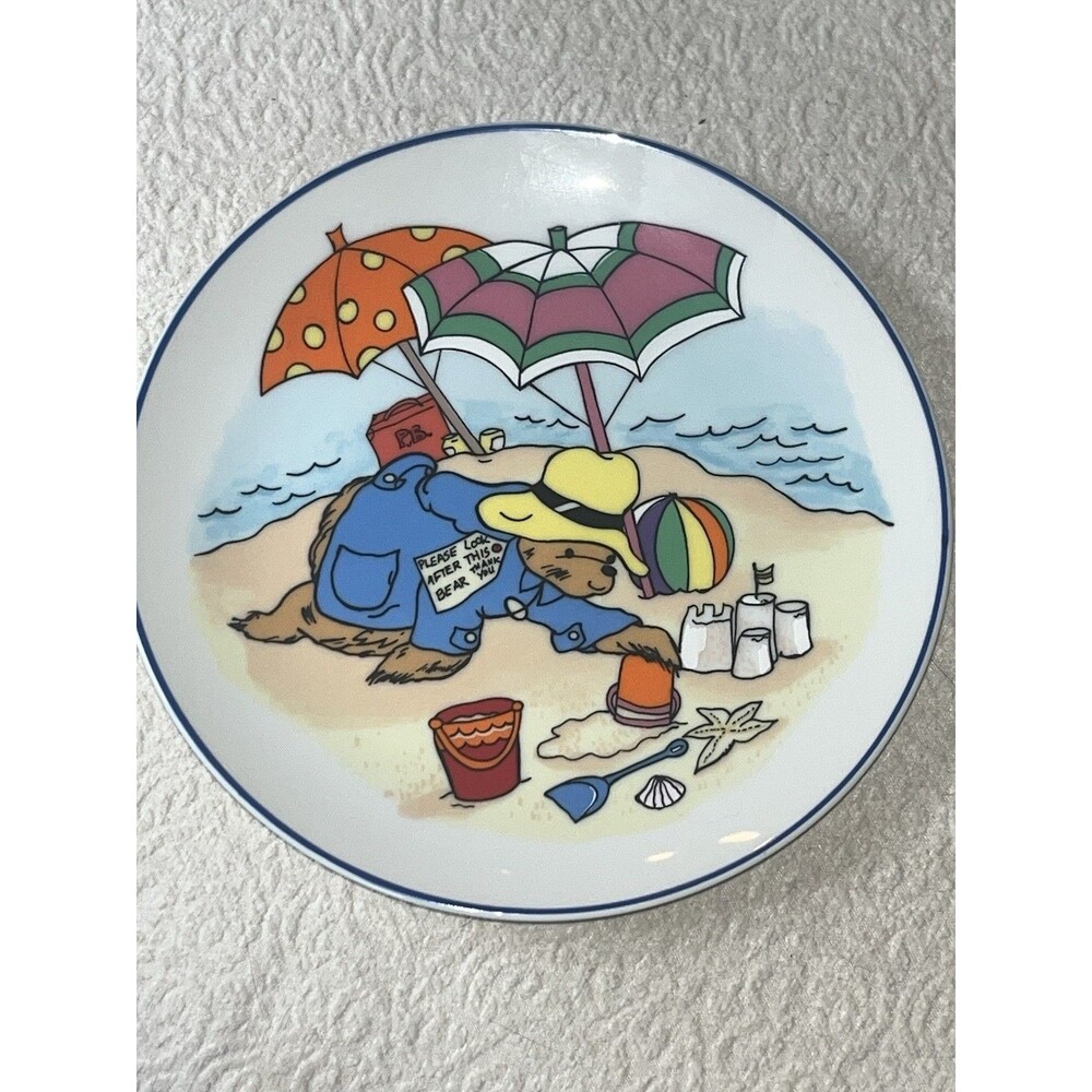 Vintage Plate A Year With Paddington Bear A Day At The Beach  1981 Rare